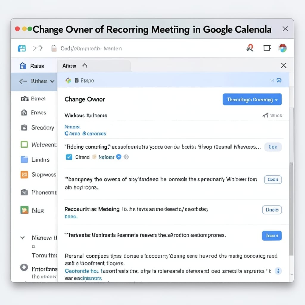 Change Owner of Recurring Meeting Google Calendar: Quick Transfer Guide