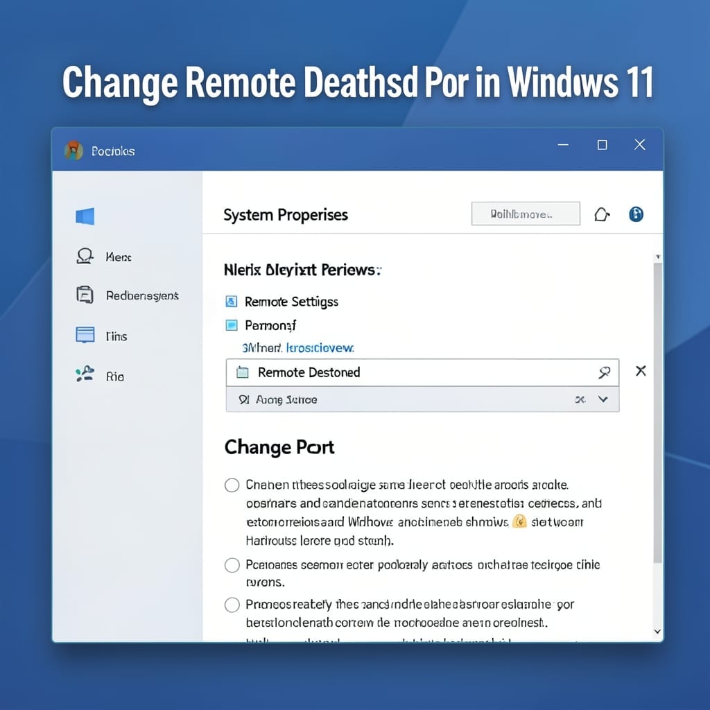 Change Remote Desktop Port Windows 11: Registry Edit for Secure Access