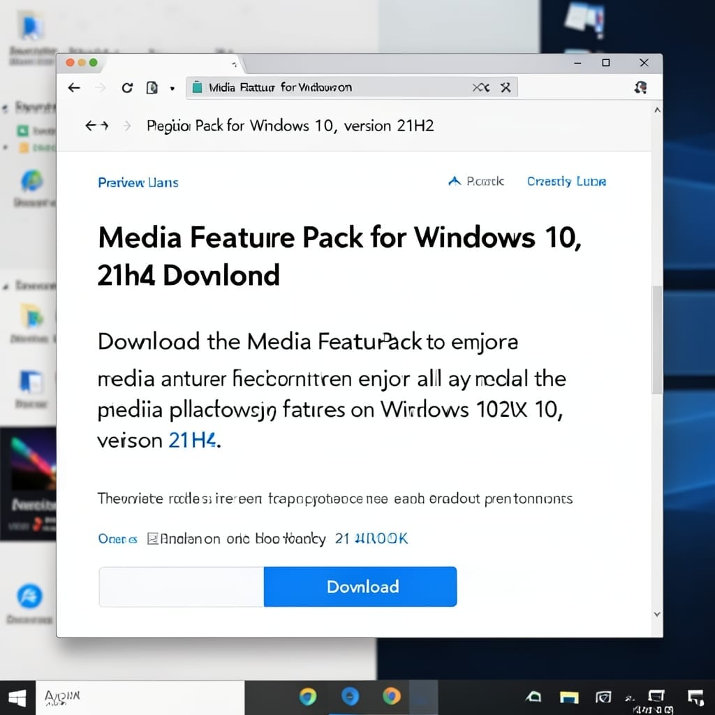 Media Feature Pack For Windows 10 21h2 Download: Official Microsoft Compatibility Update