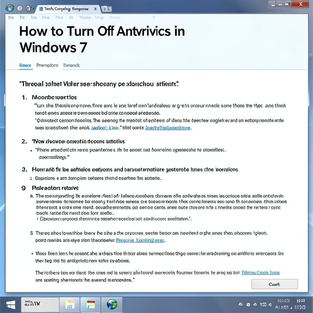How To Turn Off Antivirus Windows 7: Quick Security Disable Method