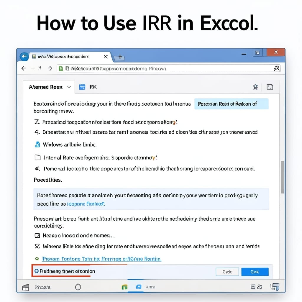 How to Use IRR in Excel: Step-by-Step Investment Analysis