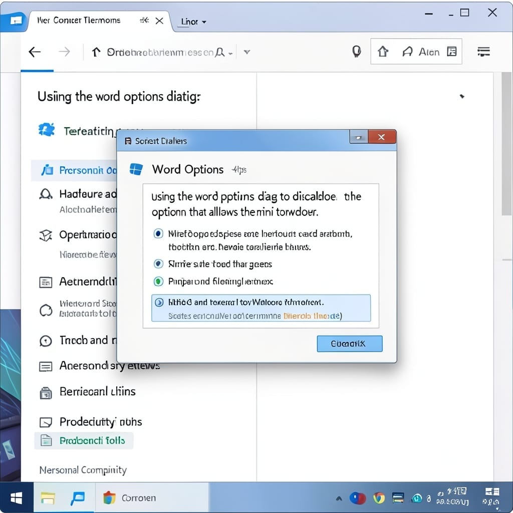 Use The Word Options Dialog To Disable The Option That Allows The Mini Toolbar: Streamlined Formatting Control