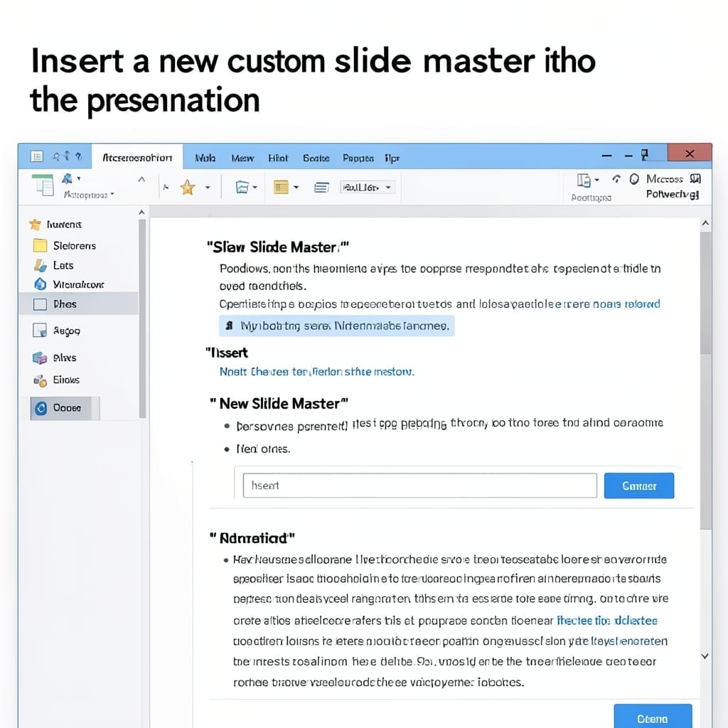 Insert a New Custom Slide Master Into the Presentation: Professional Template Control