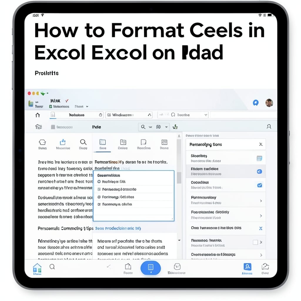 How To Format Cells In Excel On iPad: Tap-and-Swipe Formatting Tricks