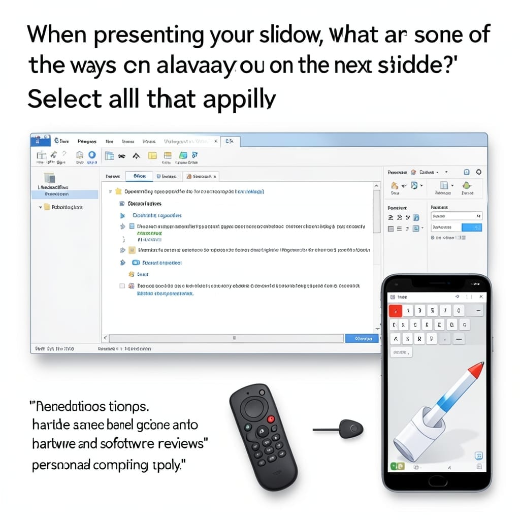 When Presenting Your Slide Show, What Are Some of the Ways You Can Advance to the Next Slide: Select All That Apply