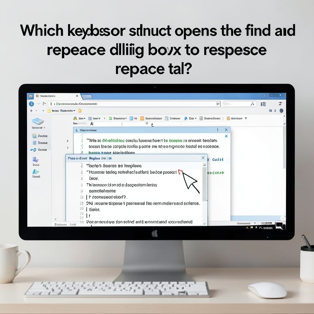 Which Keyboard Shortcut Opens The Find And Replace Dialog Box To The Replace Tab: Ctrl+H For Instant Access