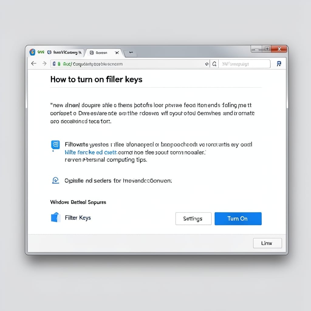 How To Turn On Filter Keys: Step By Step Accessibility Guide