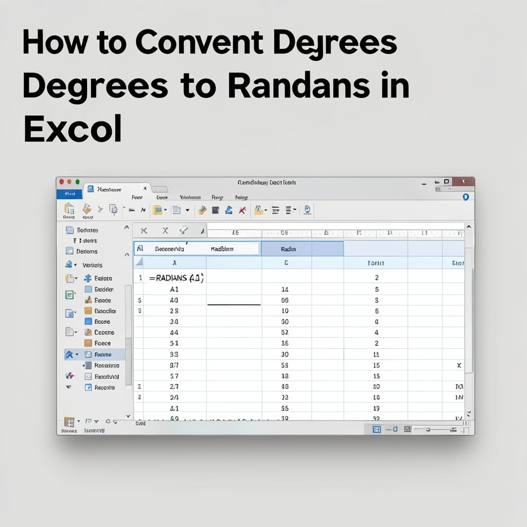 How To Convert Degrees To Radians In Excel: Simple Formula Trick