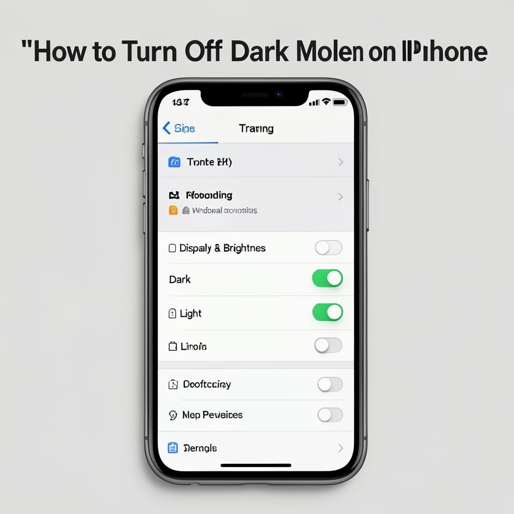 How to Turn Off Dark Mode on iPhone: Quick Settings Toggle Method