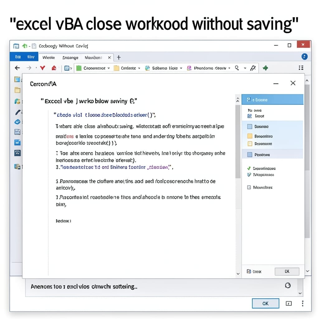 Excel VBA Close Workbook Without Saving: Force Quit Without Prompt