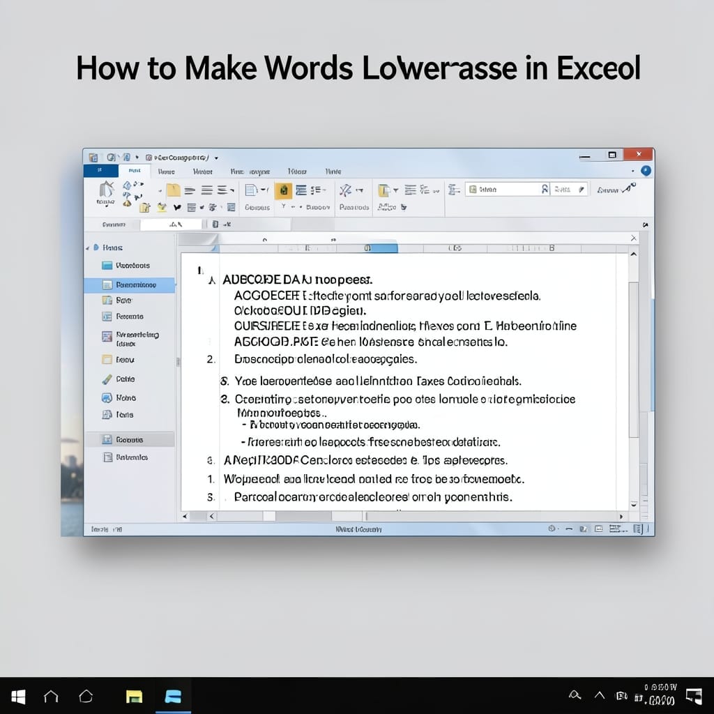 How to Make Words Lowercase in Excel: Quick Text Formatting Trick