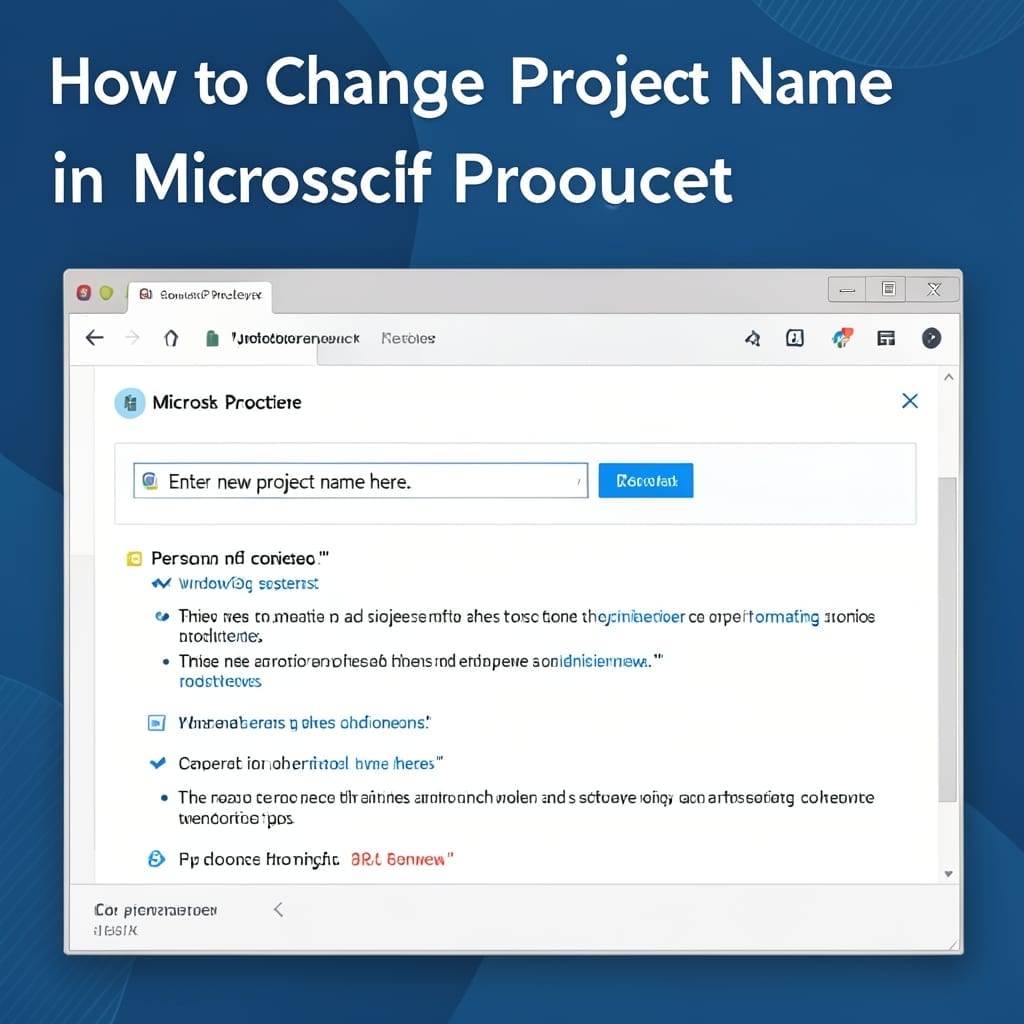 How to Change Project Name in Microsoft Project: Step-by-Step Guide