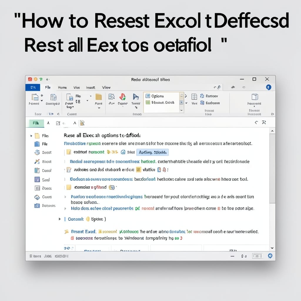 How To Reset Excel To Default: Restore Factory Settings Quickly