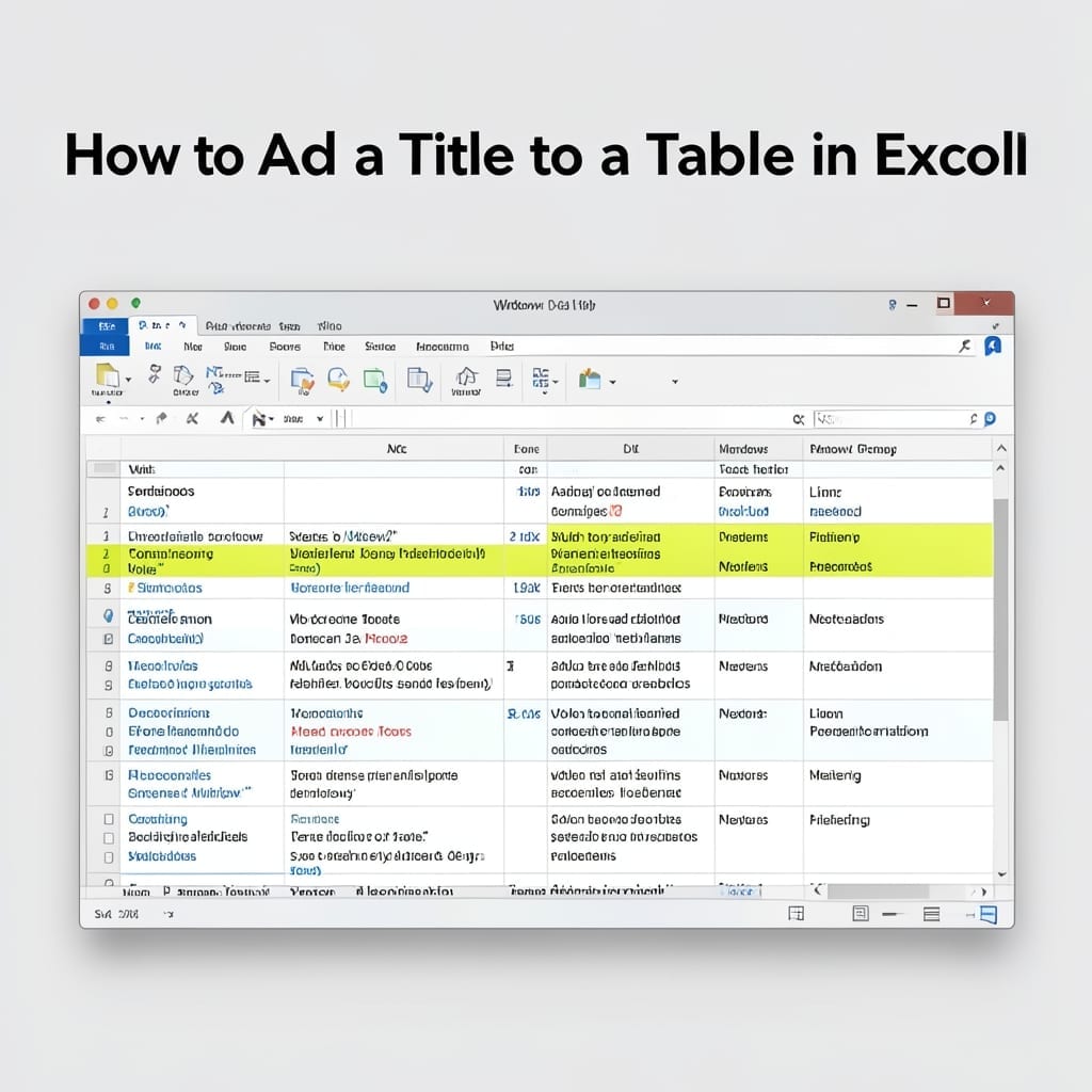 How to Add a Title to a Table in Excel: Quick Formatting Guide