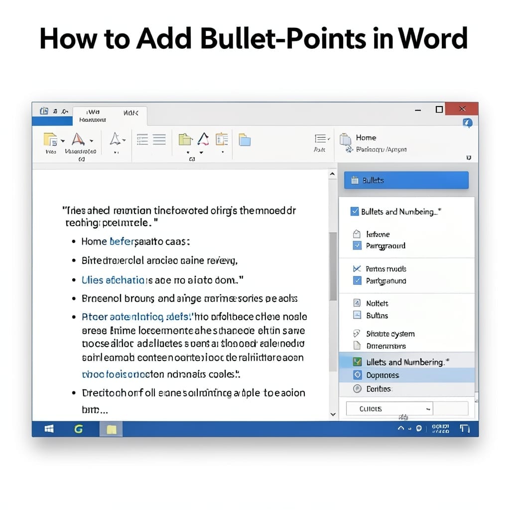 How to Add Bullet Points in Word: Keyboard Shortcut Method