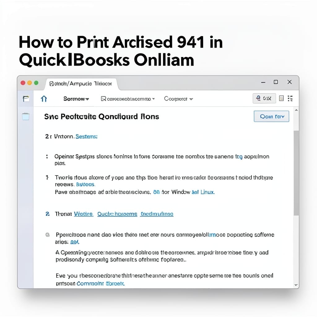 How to Print Archived 941 in QuickBooks Online: Step-by-Step Tax Form Retrieval