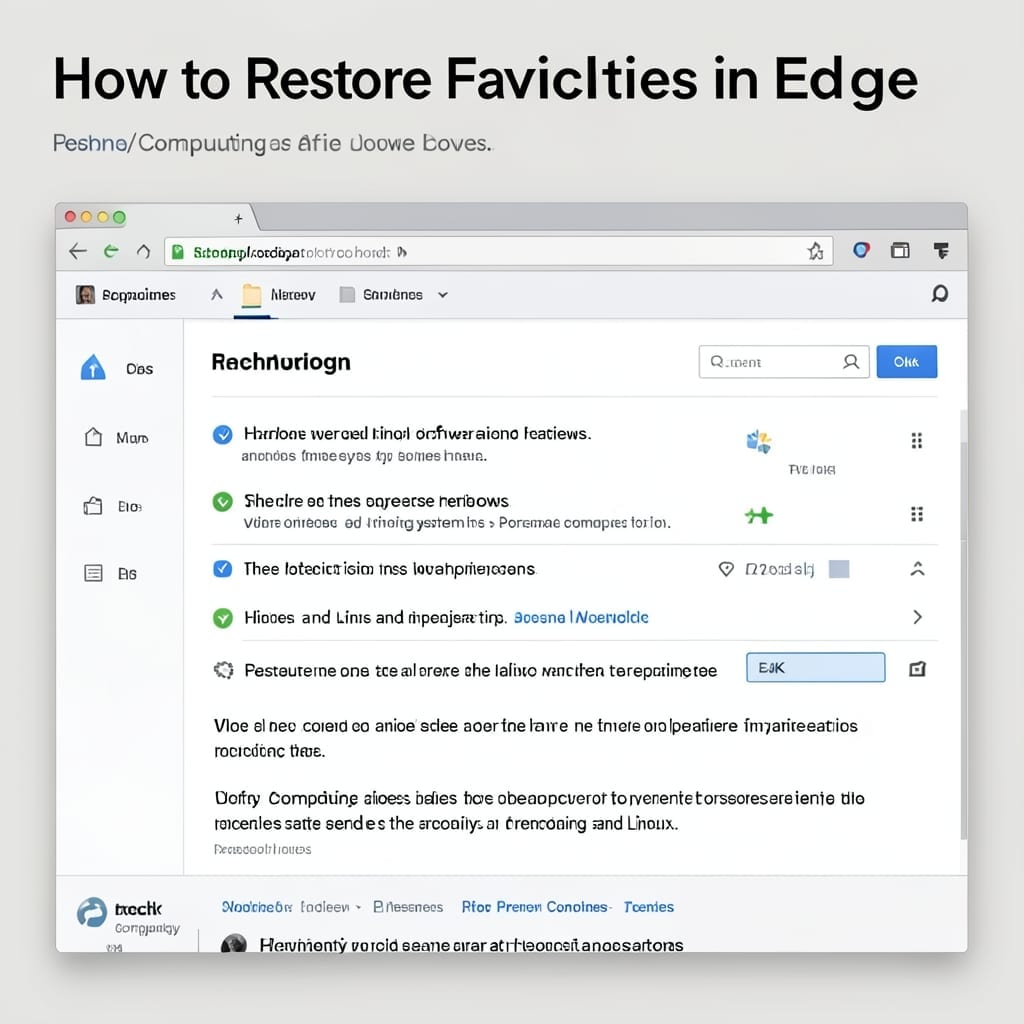 How to Restore Favorites in Edge: Step-by-Step Browser Recovery