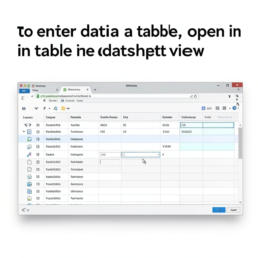 To Enter Data in a Table, Open It in Table Datasheet View: Streamlined Data Entry Method