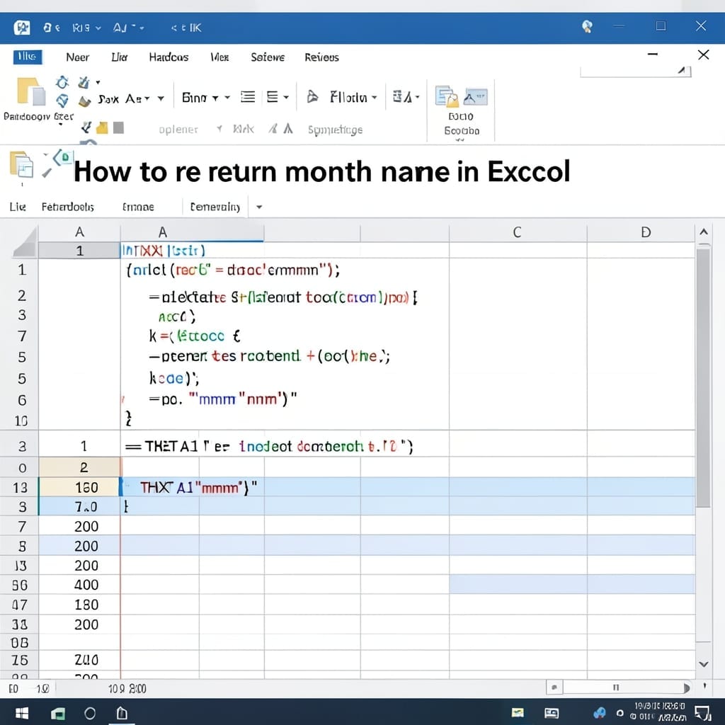 How To Return Month Name In Excel: Simple TEXT Function Method