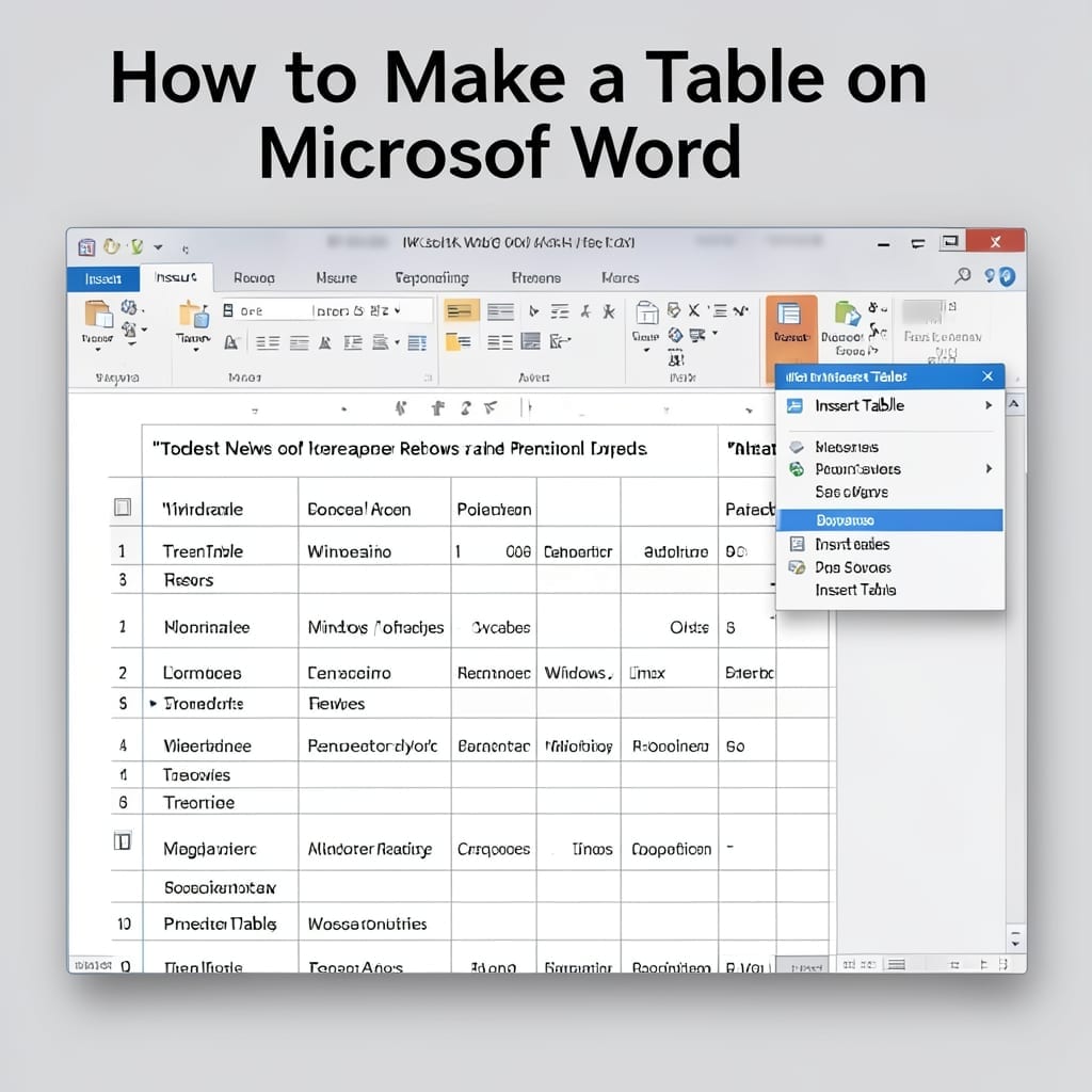 How To Make A Table On Microsoft Word: Drag And Drop Grid Creation