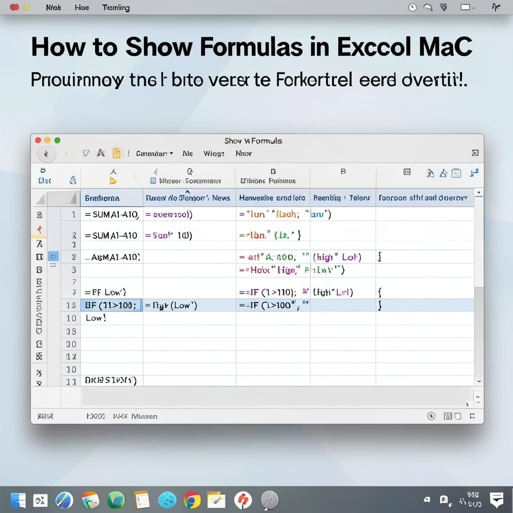 How to Show Formulas in Excel Mac: Keyboard Shortcut for Instant View