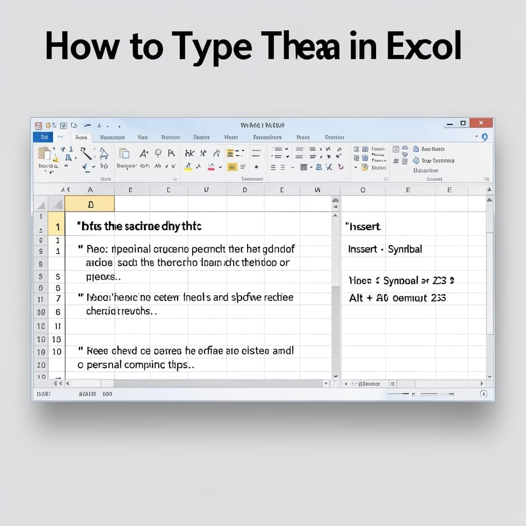 How to Type Theta in Excel: Greek Letter Shortcut Method