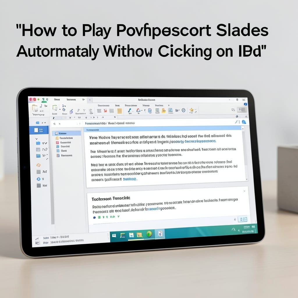 How To Play PowerPoint Slides Automatically Without Clicking On iPad: Hands-Free Presentation Mode