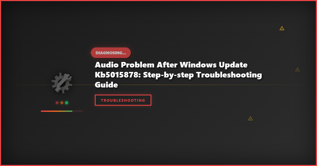 Audio Problem After Windows Update KB5015878: Step-by-Step Troubleshooting Guide