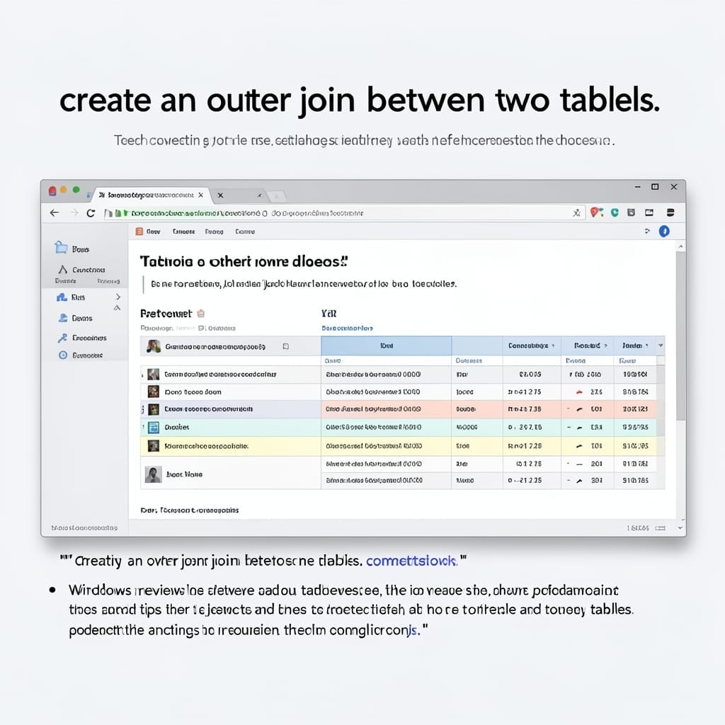 Create An Outer Join Between Two Tables: SQL Query for Complete Data Sets