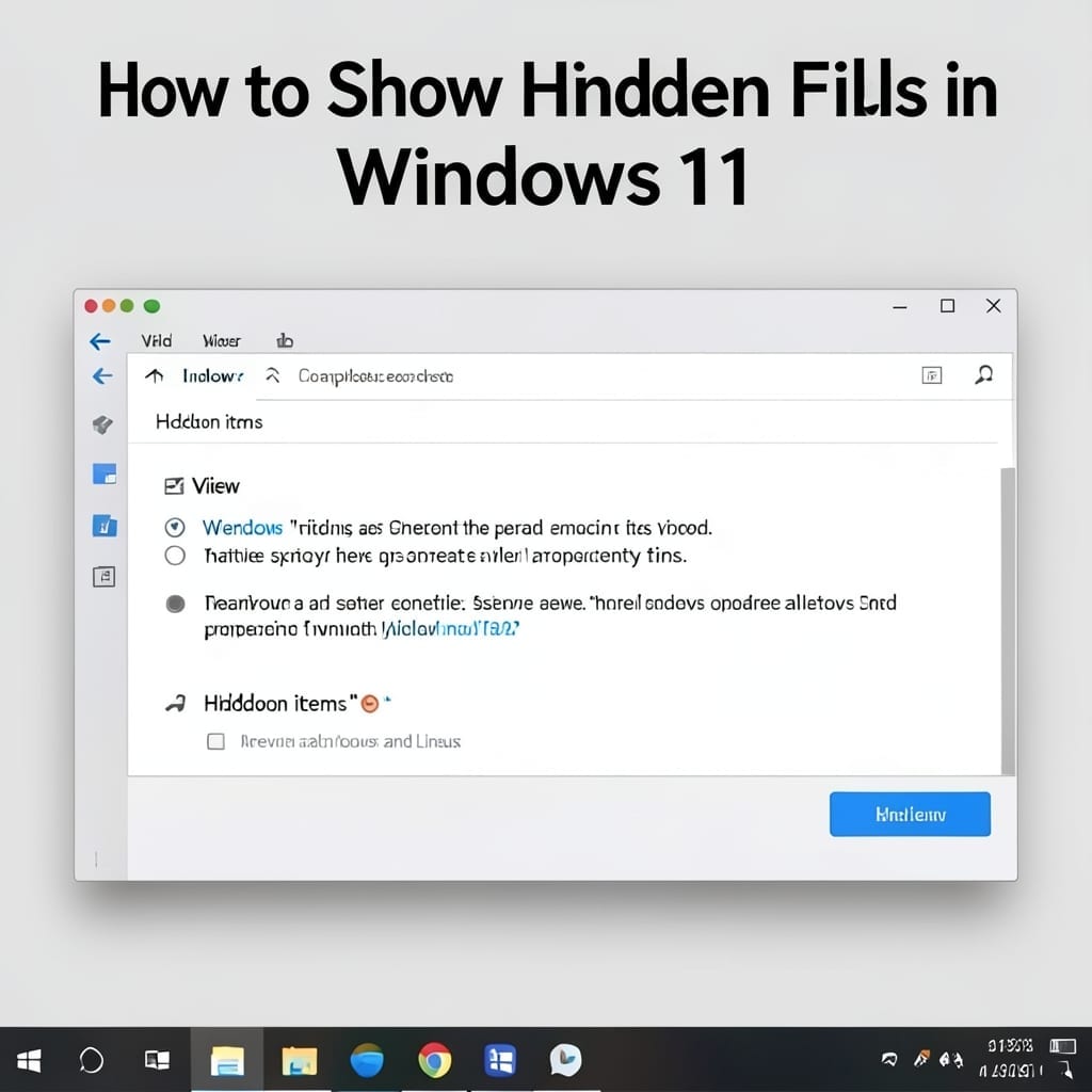 How to Show Hidden Files Windows 11: Quick Settings Method