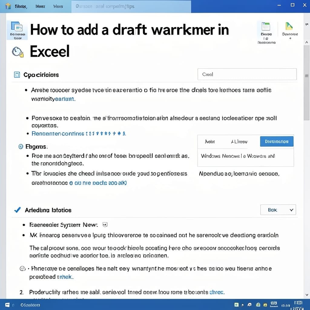 How to Add a Draft Watermark in Excel: Background Text for Worksheet Protection