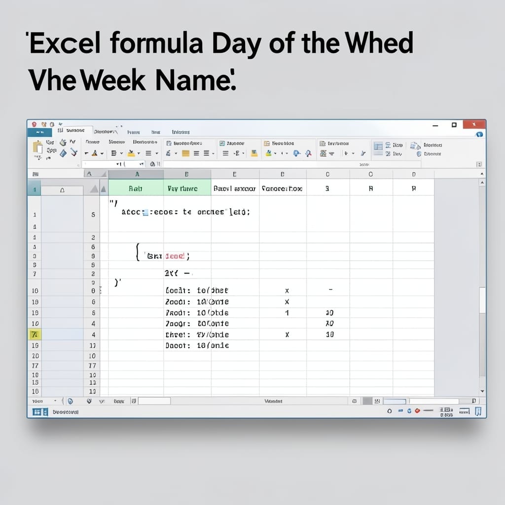 Excel Formula Day of Week Name: Text Output for Any Date