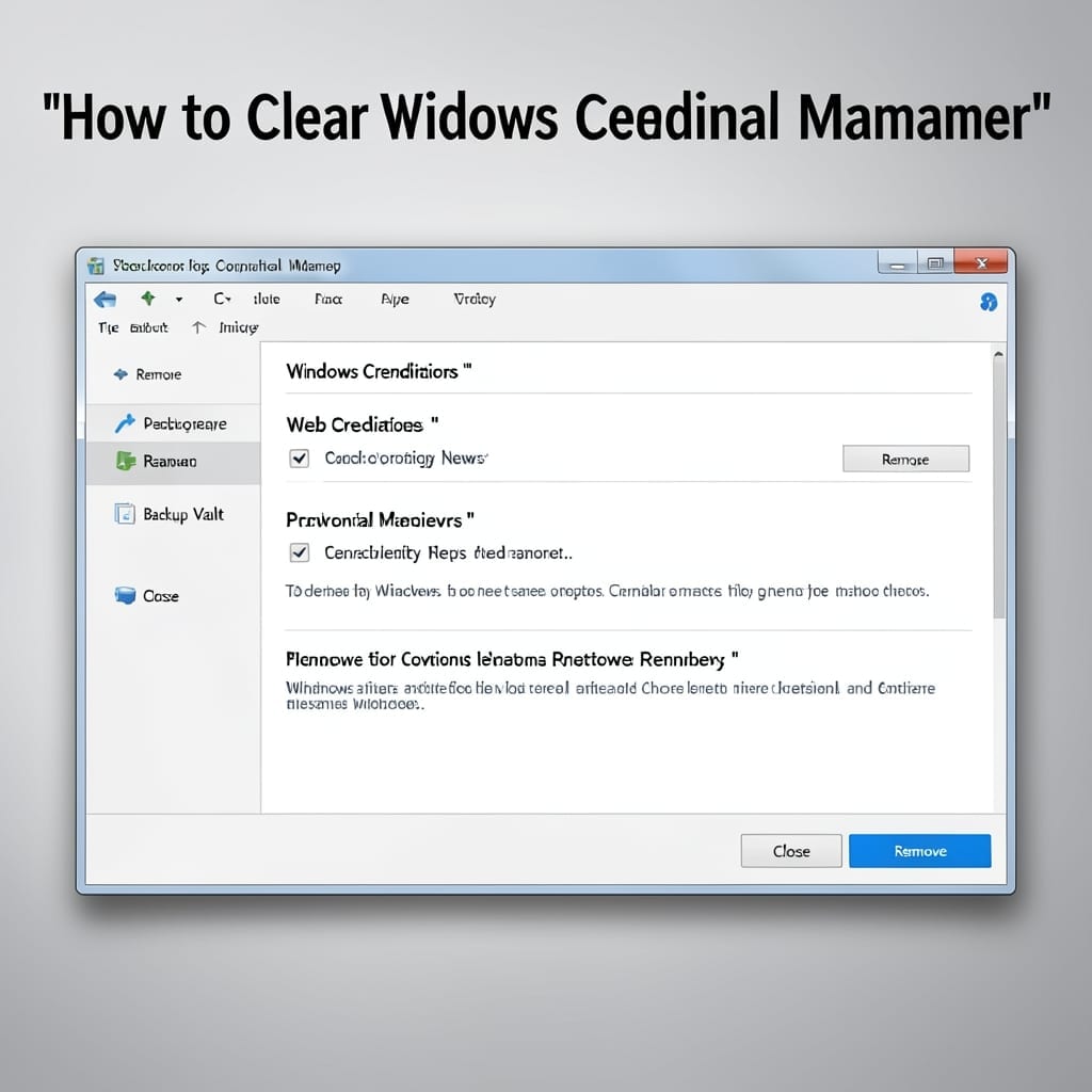 How to Clear Windows Credential Manager: Step-by-Step Secure Removal