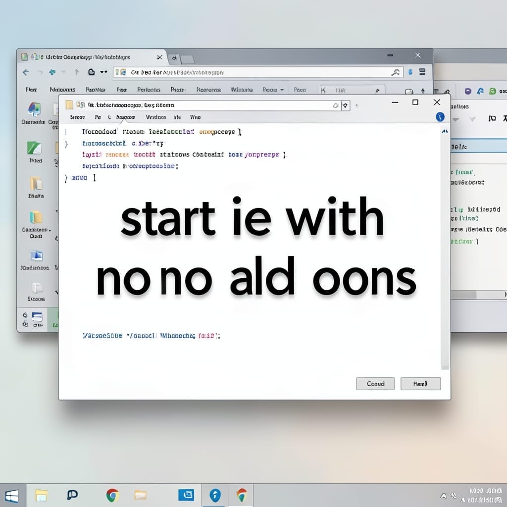 Start IE With No Add Ons: Clean Browser Launch Method