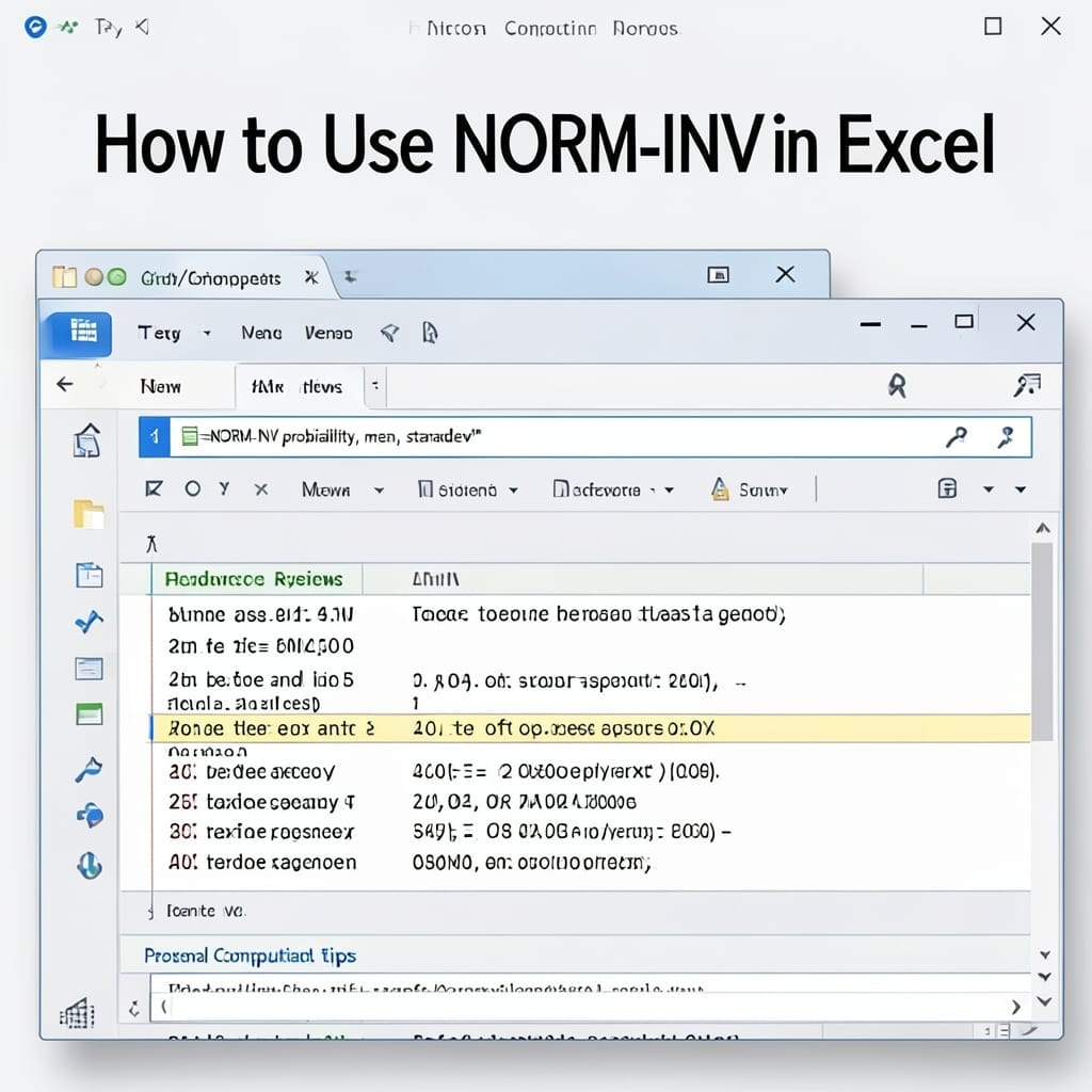 How to Use NORM.INV in Excel: Statistical Precision for Probability Calculations