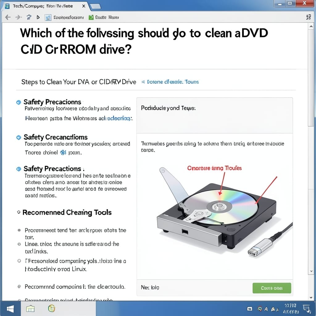 Which Of The Following Should You Do To Clean A DVD Or CD-ROM Drive: Step-By-Step Guide