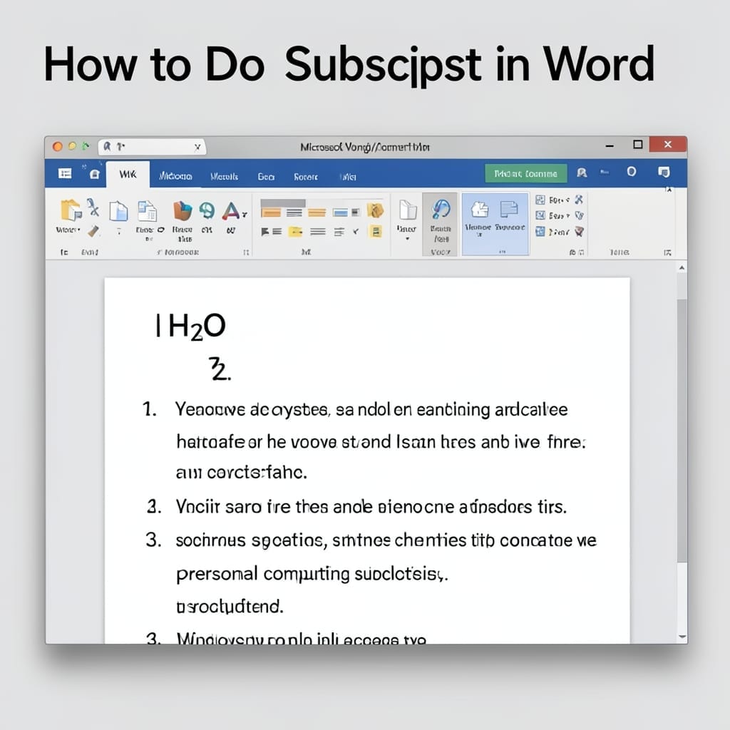 How To Do Subscript In Word: Simple Formatting Steps