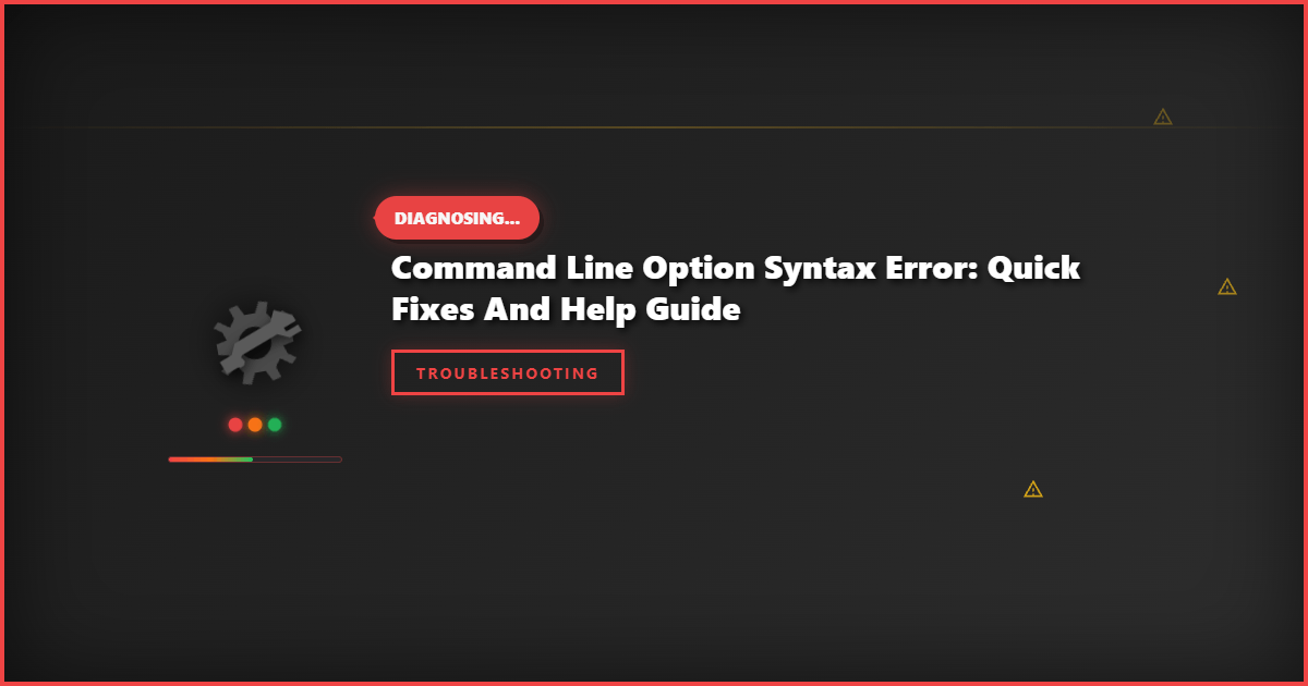 Command Line Option Syntax Error: Quick Fixes and Help Guide