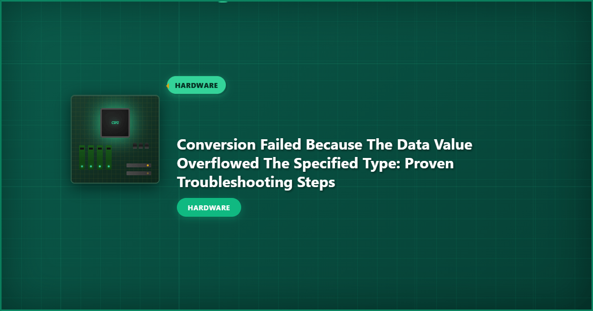 Conversion Failed Because the Data Value Overflowed the Specified Type: Proven Troubleshooting Steps
