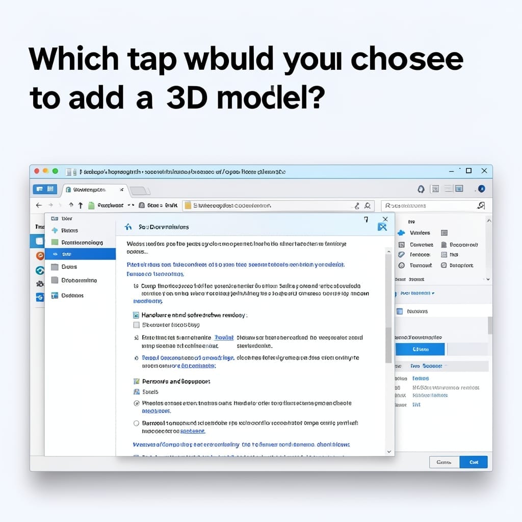 Which Tab Would You Choose to Add a 3D Model: Insert Menu Option