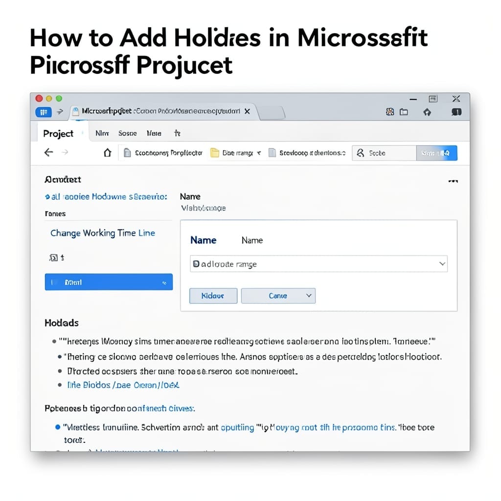 How to Add Holidays in Microsoft Project: Streamlined Calendar Customization