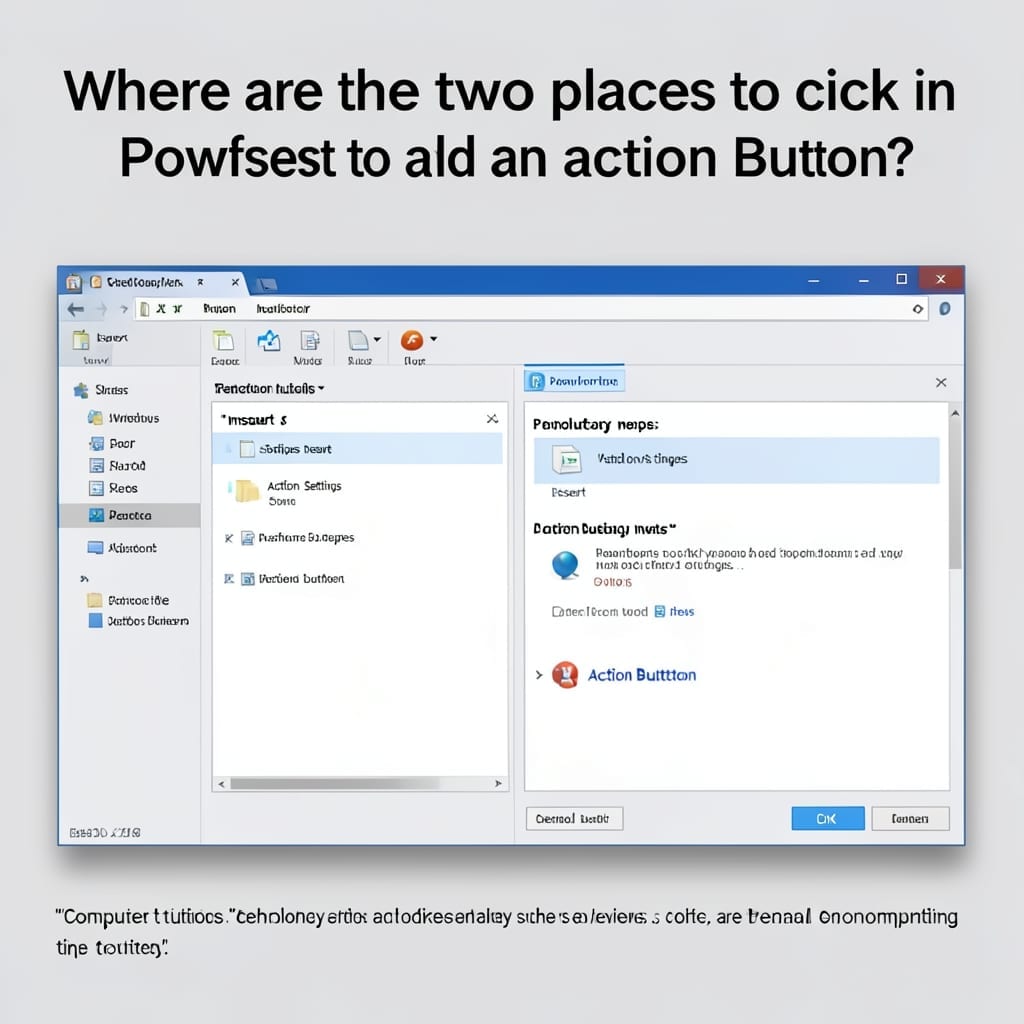 Where You Are Two Places to Click in PowerPoint to Add an Action Button: Insert Tab and Slide Area