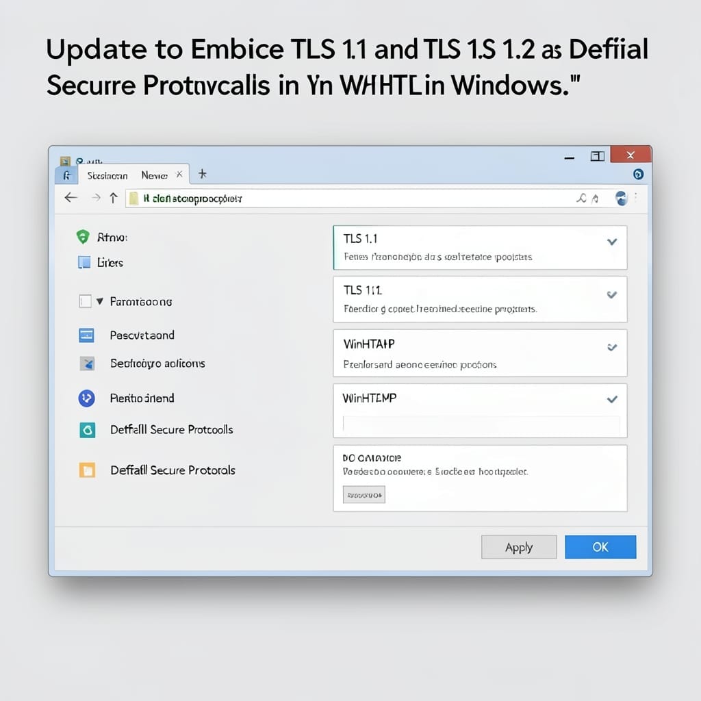 Update to Enable TLS 1.1 and TLS 1.2 as Default Secure Protocols in WinHTTP in Windows: Registry Fix for Legacy Apps