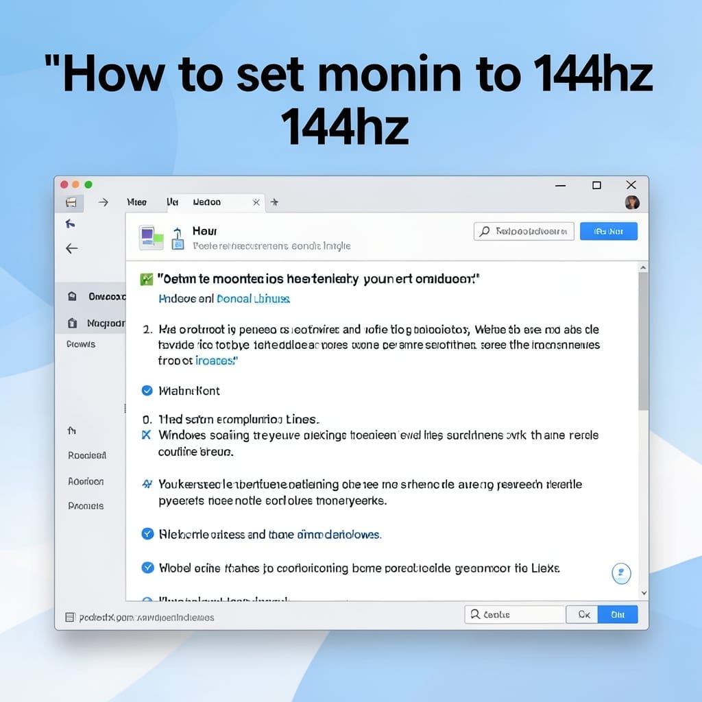 How To Set Monitor To 144Hz: Simple Display Settings Adjustment
