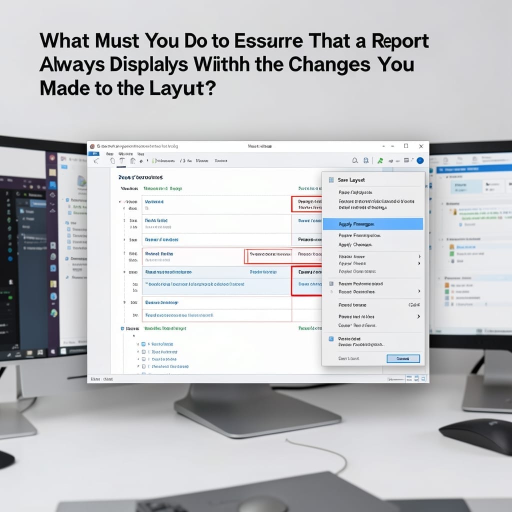 What Must You Do to Ensure That a Report Always Displays With the Changes You Made to the Layout: Save and Refresh
