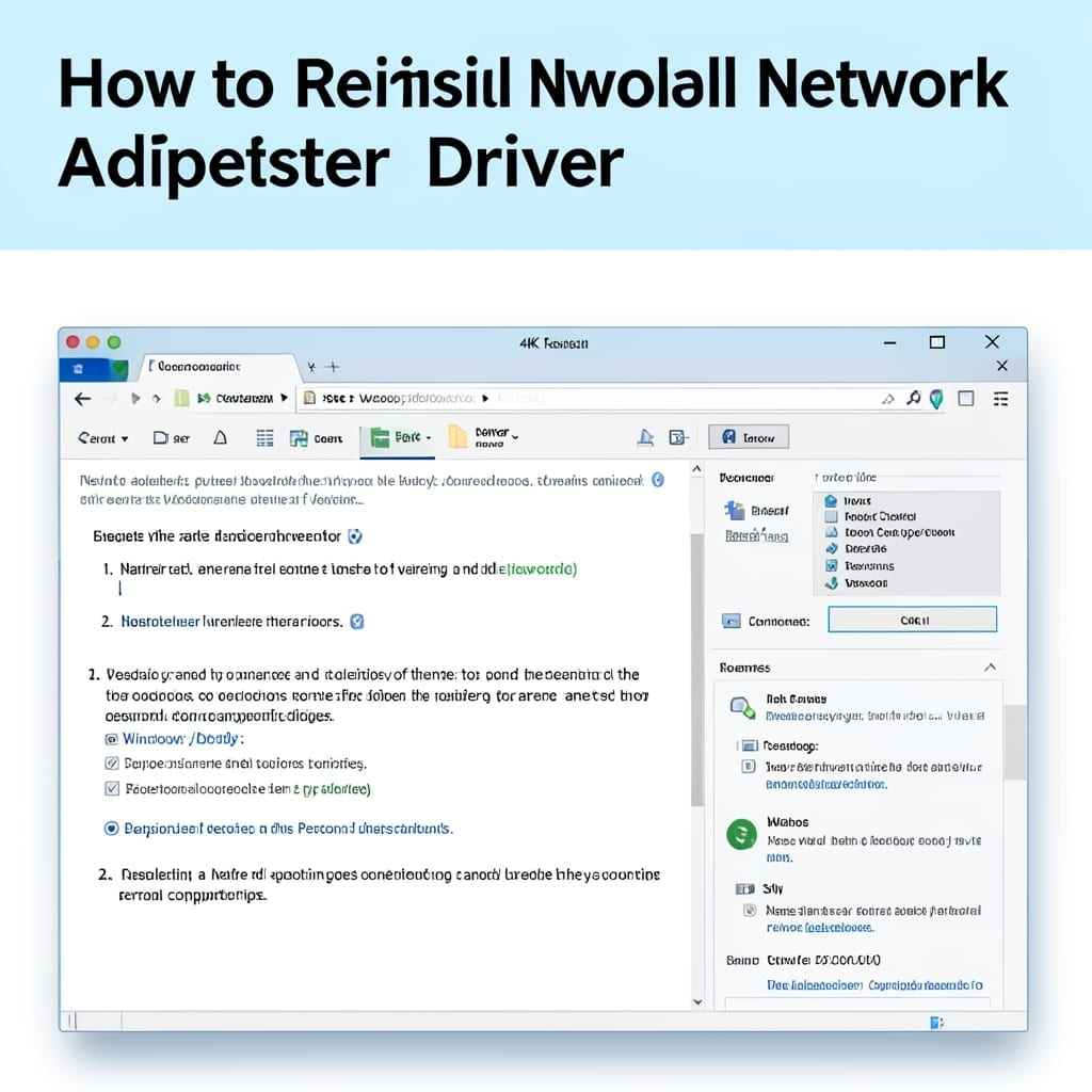 How to Reinstall Network Adapter Driver: Step-by-Step Fix for Connectivity Issues