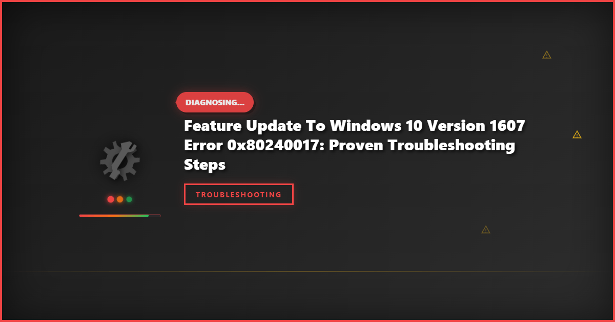 Feature Update to Windows 10 Version 1607 Error 0x80240017: Proven Troubleshooting Steps