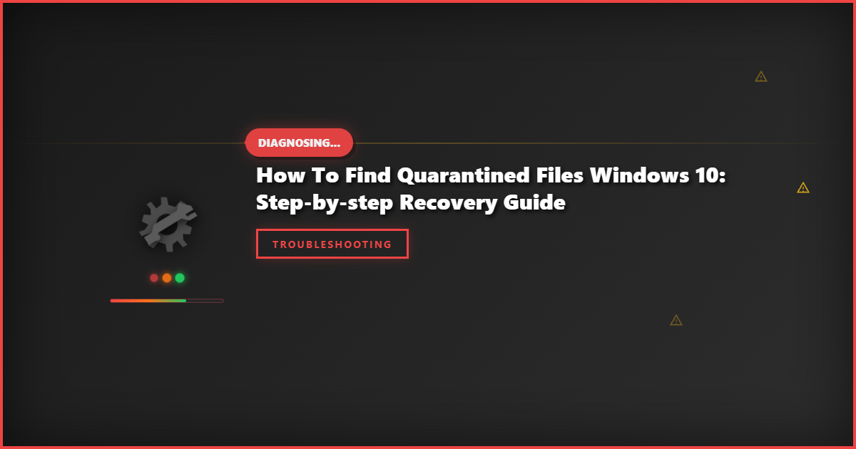 How to Find Quarantined Files Windows 10: Step-by-Step Recovery Guide