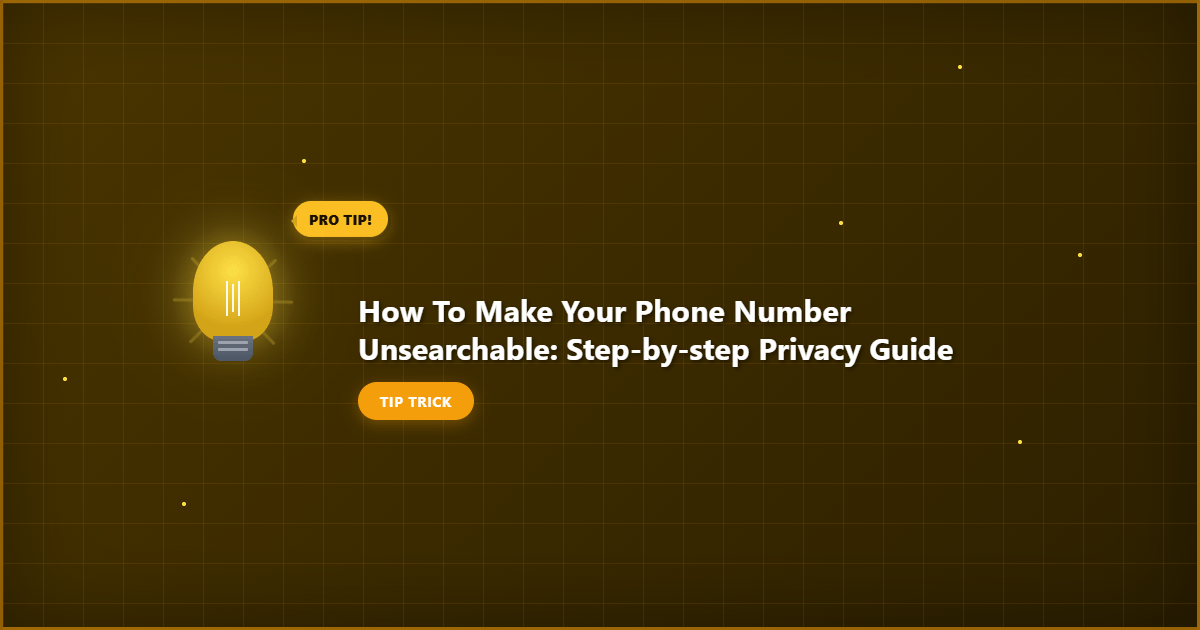 How to Make Your Phone Number Unsearchable: Step by Step Privacy Guide illustration with key details