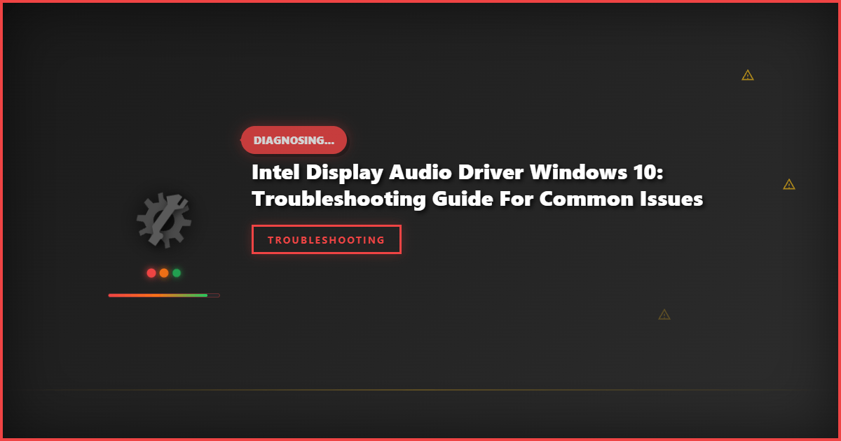 Intel Display Audio Driver Windows 10: Troubleshooting Guide for Common Issues